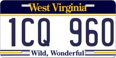 WV license plate 1CQ960