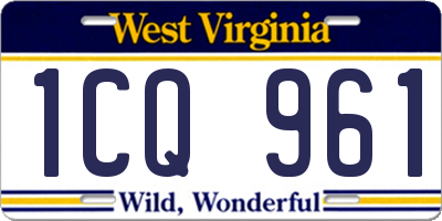 WV license plate 1CQ961