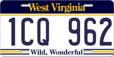 WV license plate 1CQ962
