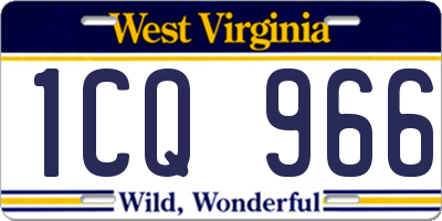 WV license plate 1CQ966