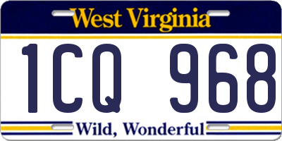 WV license plate 1CQ968