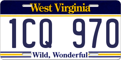 WV license plate 1CQ970