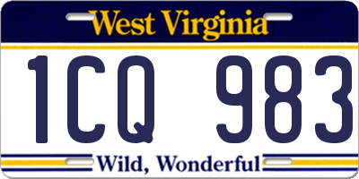 WV license plate 1CQ983