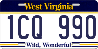 WV license plate 1CQ990