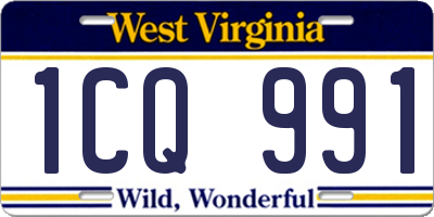 WV license plate 1CQ991