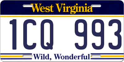 WV license plate 1CQ993