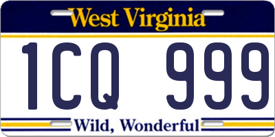 WV license plate 1CQ999