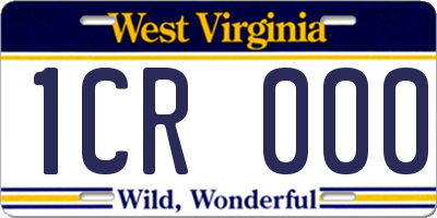 WV license plate 1CR000