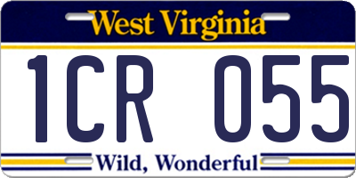 WV license plate 1CR055