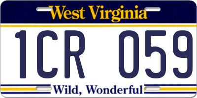 WV license plate 1CR059