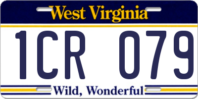 WV license plate 1CR079