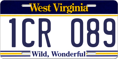 WV license plate 1CR089