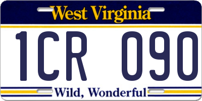 WV license plate 1CR090