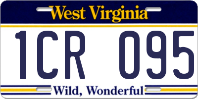 WV license plate 1CR095