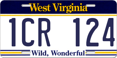 WV license plate 1CR124