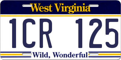 WV license plate 1CR125
