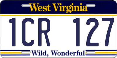 WV license plate 1CR127