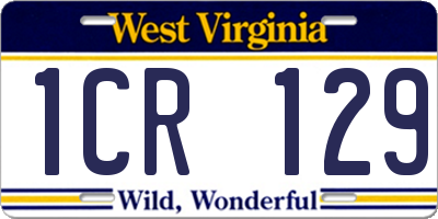 WV license plate 1CR129