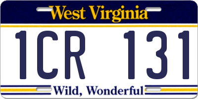 WV license plate 1CR131