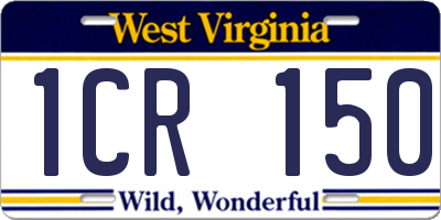 WV license plate 1CR150