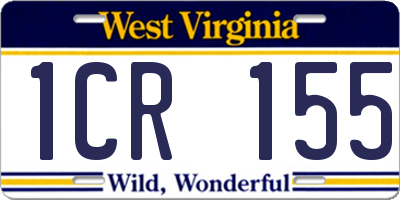 WV license plate 1CR155