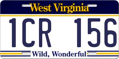 WV license plate 1CR156