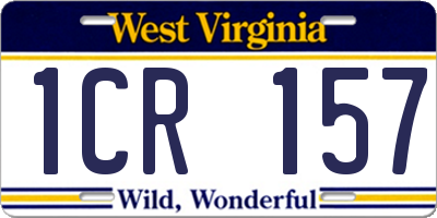 WV license plate 1CR157