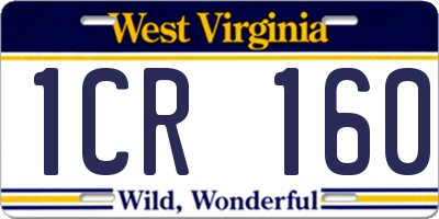WV license plate 1CR160