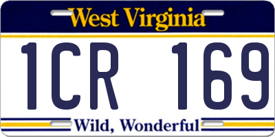 WV license plate 1CR169