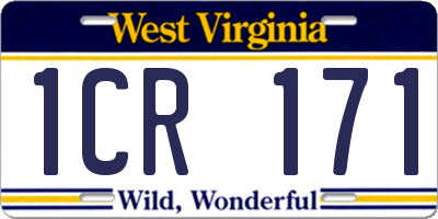 WV license plate 1CR171
