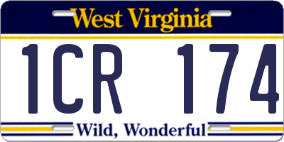 WV license plate 1CR174