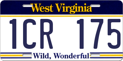 WV license plate 1CR175
