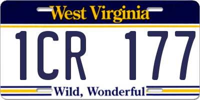WV license plate 1CR177