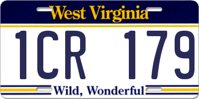 WV license plate 1CR179