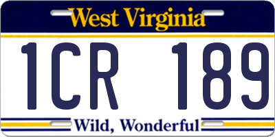 WV license plate 1CR189