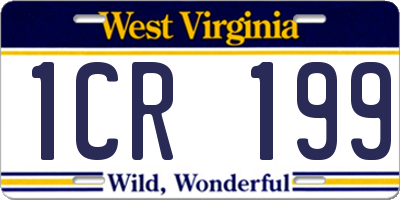 WV license plate 1CR199