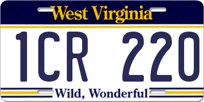 WV license plate 1CR220