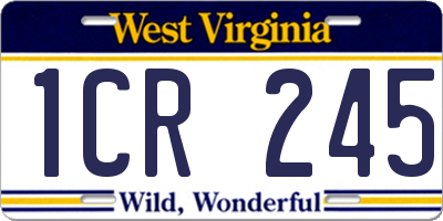 WV license plate 1CR245