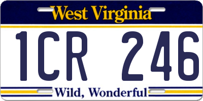WV license plate 1CR246