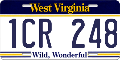 WV license plate 1CR248