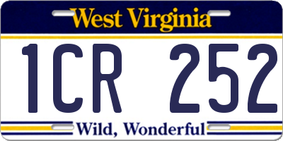 WV license plate 1CR252