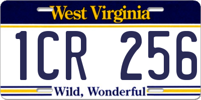 WV license plate 1CR256