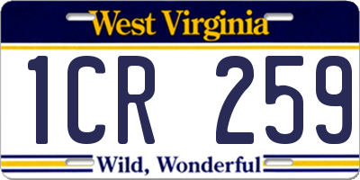 WV license plate 1CR259