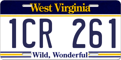 WV license plate 1CR261