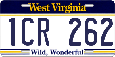 WV license plate 1CR262