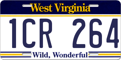 WV license plate 1CR264