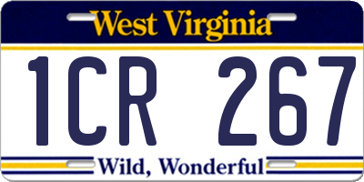 WV license plate 1CR267