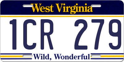 WV license plate 1CR279