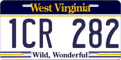 WV license plate 1CR282