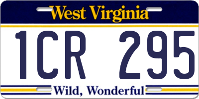 WV license plate 1CR295